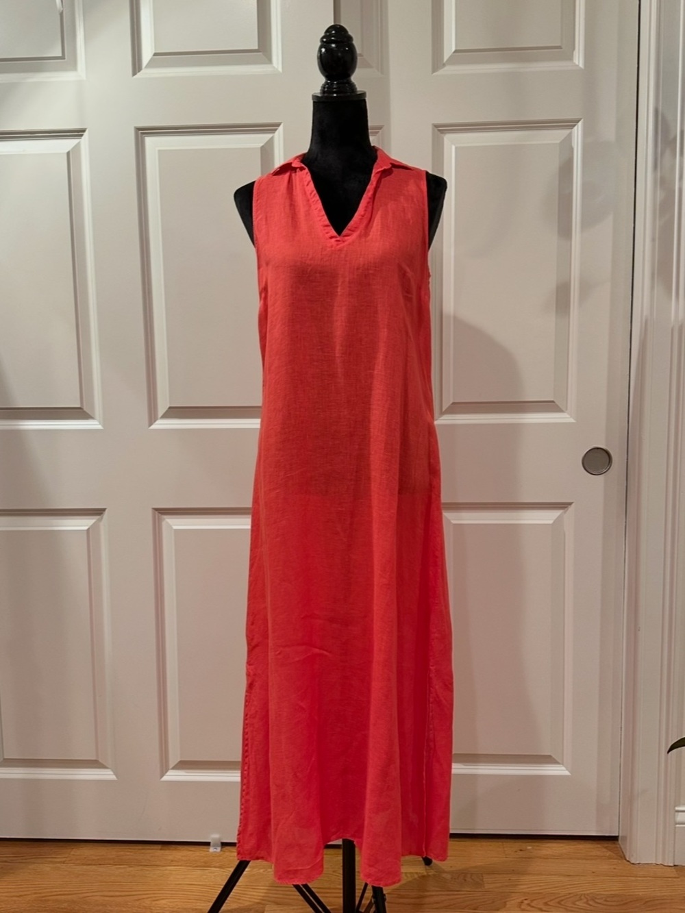 Blue Lemon Collection Coral Linen Maxi Dress